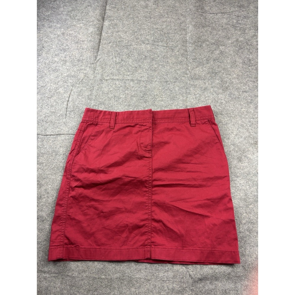 Ann Taylor Loft Women's 2 Red A-Line Mini Skirt Cotton Office Career‎ Preppy